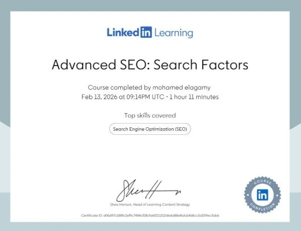 LinkedIn Learning — Advanced SEO — Mohamed Elagamy